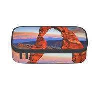 HEBSDFG Grande trousse à crayons imprimée Arches National Park - Joli compartiment - Organiseur de bureau - Pour l'école, le bureau, le maquillage, les voyages, Noir , Taille unique, Cartable