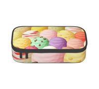HEBSDFG Grande trousse à crayons imprimée drapeau de l'Italie - Joli compartiment - Organiseur de bureau - Trousse de maquillage pour l'école, le bureau, le maquillage, les voyages, Glace., One Size