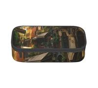 HEBSDFG Grande trousse à crayons italienne avec compartiment mignon pour l'école, le bureau, le maquillage, les voyages, Noir , Taille unique, Cartable