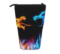 HEBSDFG Grande trousse à crayons rétractable avec imprimé drapeau de la Jamaïque - Pour l'école, le bureau, les voyages, Dragons de glace et de feu., One Size, Cartable