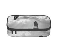 HEBSDFG Grande trousse à crayons rétro avec motif animaux sauvages - Grand compartiment mignon - Organiseur de bureau - Pour l'école, le bureau, le maquillage, les voyages, Avion de la Seconde Guerre
