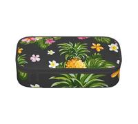 HEBSDFG Grande trousse à crayons West Desert avec cowboys à cheval - Grand compartiment mignon - Organiseur de bureau - Pour l'école, le bureau, le maquillage, les voyages, Ananas tropical hawaïen