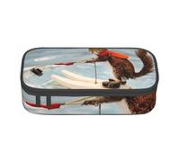 HEBSDFG Grande trousse à crayons West Desert avec cowboys à cheval - Grand compartiment mignon - Organiseur de bureau - Pour l'école, le bureau, le maquillage, les voyages, Ski nautique renard