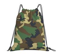 HEBSDFG Hammerhead Sharks Sac à dos de sport léger et réutilisable avec cordon de serrage pour femme, Camouflage militaire vert, One Size, Sac à dos de voyage