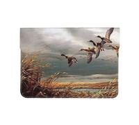 HEBSDFG Housse en cuir pour ordinateur portable 13" - Motif drapeau de la Jamaïque - Fine et résistante aux chocs - Pour le bureau, l'école, les voyages, Canards sauvages volants., Taille unique