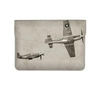 HEBSDFG Housse en cuir pour ordinateur portable de 13", motif éléphant gris 3D, fin, résistant aux chocs, pour le bureau, l'école, les voyages, Motif avion de la Seconde Guerre mondiale, Taille unique