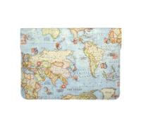 HEBSDFG Housse en cuir pour ordinateur portable de 13", motif éléphant gris 3D, fin, résistant aux chocs, pour le bureau, l'école, les voyages, motif carte du monde, Taille unique