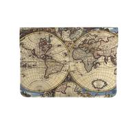 HEBSDFG Housse en cuir pour ordinateur portable de 13", motif imprimé noir et blanc, fin, résistant aux chocs, pour le bureau, l'école, les voyages, Globe terrestre ancienne carte du monde, Taille