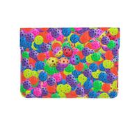 HEBSDFG Housse en cuir pour ordinateur portable de 13", motif libellule violette, design fin et résistant aux chocs pour le bureau, l'école, les voyages, Boules de Pickleball colorées., Taille unique