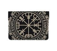 HEBSDFG Housse en cuir pour ordinateur portable de 13", motif musique, mince, résistant aux chocs, pour le bureau, l'école, les voyages, Magical Design Boussole avec runes nordiques, Taille unique
