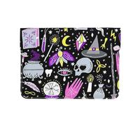 HEBSDFG Housse en cuir pour ordinateur portable de 13", motif musique, mince, résistant aux chocs, pour le bureau, l'école, les voyages, Dessin de sorcière magique bohémien, Taille unique