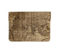 HEBSDFG Housse en cuir pour ordinateur portable de 13 pouces, motif chien de voyage, fin, résistant aux chocs, pour le bureau, l'école, les voyages, motif carte du monde, Taille unique