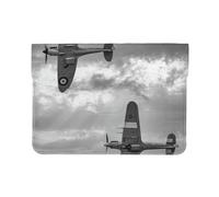 HEBSDFG Housse en cuir pour ordinateur portable de 13 pouces, motif feuilles tropicales fines et résistantes aux chocs, pour le bureau, l'école, les voyages, Avion de la Seconde Guerre Mondiale