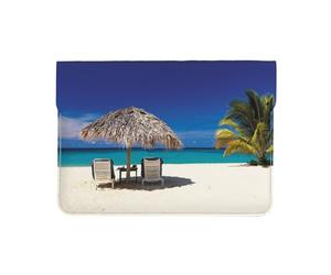 HEBSDFG Housse en cuir pour ordinateur portable de 13 pouces, motif imprimé léopard, étui fin résistant aux chocs pour le bureau, l'école, les voyages, Jamaica Beach, Taille unique