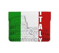 HEBSDFG Housse en cuir pour ordinateur portable de 13 pouces, motif requins nautiques, fin, résistant aux chocs, pour le bureau, l'école, les voyages, Drapeau du Colisée romaine italien., Taille
