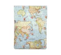 HEBSDFG Housse pour ordinateur portable 13" en cuir avec imprimé éléphant gris 3D - Pour bureau, école, voyage, motif carte du monde, Taille unique