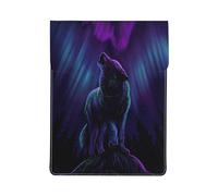 HEBSDFG Housse pour ordinateur portable 13" en cuir avec imprimé éléphant gris 3D - Pour bureau, école, voyage, Loups Howl In The Northern Lights, Taille unique
