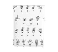 HEBSDFG Housse pour ordinateur portable de 13" à rayures noires et blanches - Housse fine en cuir résistant aux chocs pour le bureau, l'école, les voyages, Langue des signes de l'alphabet., Taille