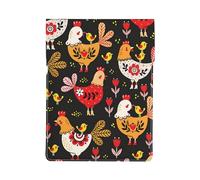 HEBSDFG Housse pour ordinateur portable de 13 pouces avec imprimé girafe - Housse fine antichoc en cuir pour ordinateur portable - Pour bureau, école, voyage, Adorables poules coqs, Taille unique