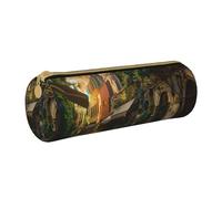 HEBSDFG Italian Old Street Prints Trousse ronde en cuir PVC avec fermeture éclair pour l'école, le bureau, les voyages Cadeau élégant, blanc, Taille unique, Cartable