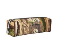 HEBSDFG Italian Street Prints Trousse à crayons en cuir et pochette à cosmétiques, organiseur minimaliste à fermeture éclair pour l'école, le bureau, les voyages, blanc, Taille unique, Cartable