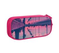 HEBSDFG Jolie trousse à crayons avec imprimé arbre au crépuscule pour garçons et filles, trousse de voyage noire haute capacité, trousse de maquillage pour étudiants, école, université, bureau, rose