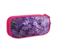 HEBSDFG Jolie trousse à crayons avec imprimé bouquet de lavande pour garçons et filles - Trousse de voyage noire haute capacité pour étudiants, école, université, bureau, rose, Taille unique, Cartable