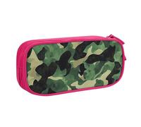 HEBSDFG Jolie trousse à crayons avec imprimé camouflage vert pour garçons et filles - Trousse de voyage noire haute capacité pour étudiants, école, université, bureau, rose, Taille unique, Cartable