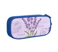 HEBSDFG Jolie trousse à crayons avec imprimé lavande pour garçons et filles, noir, haute capacité, trousse de maquillage pour étudiants, école, université, bureau, bleu, One Size, Cartable