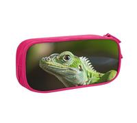 HEBSDFG Jolie trousse à crayons avec imprimé lézard vert pour garçons et filles - Trousse de voyage noire haute capacité pour étudiants, école, université, bureau, rose, Taille unique, Cartable