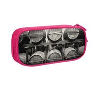 HEBSDFG Jolie trousse à crayons avec imprimé tonneaux de vin pour garçons et filles, noir haute capacité, trousse de maquillage pour étudiants, école, université, bureau, rose, One Size, Cartable