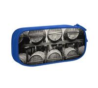 HEBSDFG Jolie trousse à crayons avec imprimé tonneaux de vin pour garçons et filles, noir haute capacité, trousse de maquillage pour étudiants, école, université, bureau, bleu, One Size, Cartable