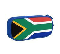 HEBSDFG Jolie trousse à crayons noire haute capacité avec imprimé drapeau de l'Afrique du Sud pour garçons et filles, trousse de maquillage pour étudiants, école, université, bureau, bleu, One Size