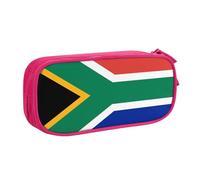 HEBSDFG Jolie trousse à crayons noire haute capacité avec imprimé drapeau de l'Afrique du Sud pour garçons et filles, trousse de maquillage pour étudiants, école, université, bureau, rose, One Size