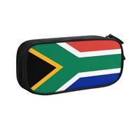 HEBSDFG Jolie trousse à crayons noire haute capacité avec imprimé drapeau de l'Afrique du Sud pour garçons et filles, trousse de maquillage pour étudiants, école, université, bureau, Noir , One Size