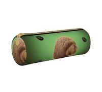 HEBSDFG Kiwi Bird Trousse ronde en cuir PVC avec fermeture éclair pour l'école, le bureau, les voyages, blanc, Taille unique, Cartable