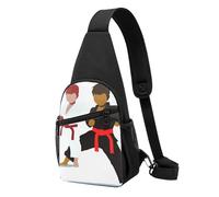 HEBSDFG Law of the Compass Sac à dos à bandoulière unisexe avec imprimé navigation pour voyage, sports de plein air, randonnée, cyclisme, école, Karaté Boy Vector Couleur de ceinture modifiable