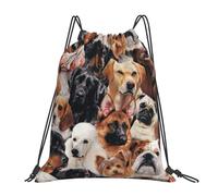 HEBSDFG Moose Mountain Pine Tree Wilderness Sac à dos de sport léger et réutilisable avec cordon de serrage pour femme, De nombreux chiens., One Size, Sac à dos de voyage