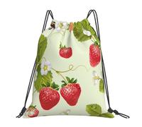 HEBSDFG Moose Mountain Pine Tree Wilderness Sac à dos de sport léger et réutilisable avec cordon de serrage pour femme, Fraise adorable, One Size, Sac à dos de voyage