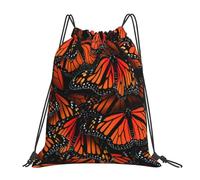 HEBSDFG Moose Mountain Pine Tree Wilderness Sac à dos de sport léger et réutilisable avec cordon de serrage pour femme, Papillons monarques., One Size, Sac à dos de voyage