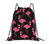 HEBSDFG Moose Mountain Pine Tree Wilderness Sac à dos de sport léger et réutilisable avec cordon de serrage pour femme, Joli flamants roses, One Size, Sac à dos de voyage