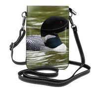 HEBSDFG Moose Mountain Pine Tree Wilderness Sac à main pour téléphone portable en cuir PU avec bandoulière réglable, Oiseau Loon Nature, Taille unique