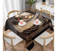 HEBSDFG Nappe carrée imprimée chapeau de rodéo ouest des États-Unis - 152 x 152 cm - Réutilisable - Pour salle à manger, buffet, camping, fête, pique-nique en plein air