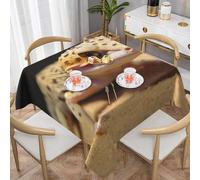 HEBSDFG Nappe carrée imprimée léopard sable 137 x 137 cm - Réutilisable - Pour salle à manger, buffet, camping, fête, pique-nique en plein air