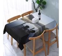 HEBSDFG Nappe rectangulaire imprimée morning at the lake 137 x 183 cm réutilisable en tissu pour salle à manger, buffet, camping, fête, pique-nique en plein air