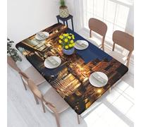 HEBSDFG Nappe rectangulaire imprimée Venice Night de 1,2 m, 76 x 122 cm, imperméable, lavable, pour tables de salle à manger