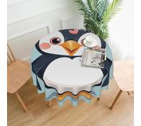 HEBSDFG Nappe ronde imprimée « I Love Penguins » - 152,4 cm - Réutilisable - Pour salle à manger, buffet, camping, fête, pique-nique en plein air