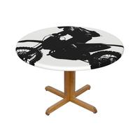 HEBSDFG Nappe ronde imprimée Rider Silhouette S (122 cm de diamètre) - Polyester imperméable à bord élastique pour tables rondes, salle à manger intérieur/extérieur et cadeau