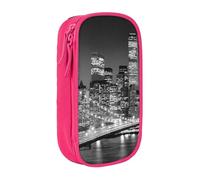 HEBSDFG New York Trousse à crayons haute capacité avec emplacements pour stylos et pochettes pour l'école, les voyages, le maquillage Noir, rose, One Size, Cartable