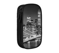 HEBSDFG New York Trousse à crayons haute capacité avec emplacements pour stylos et pochettes pour l'école, les voyages, le maquillage Noir, Noir , One Size, Cartable